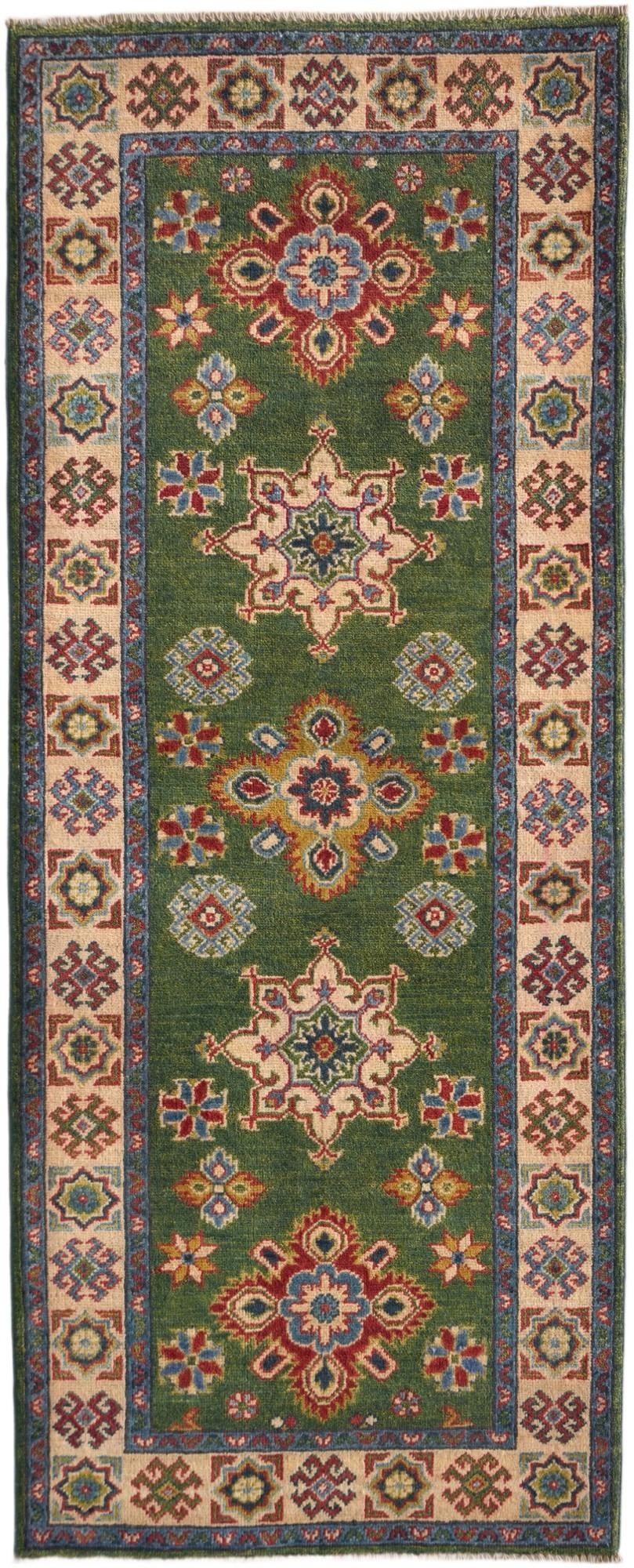80cm x 205cm Hand Knotted Kazak Runner Rug