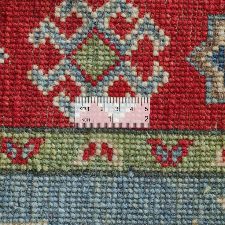 Detailansicht von 80cm x 490cm Handgeknüpft Kazak Läufer Teppich