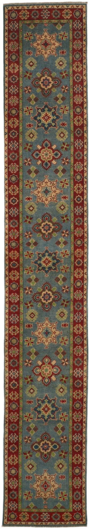 80cm x 490cm Handgeknüpft Kazak Läufer Teppich