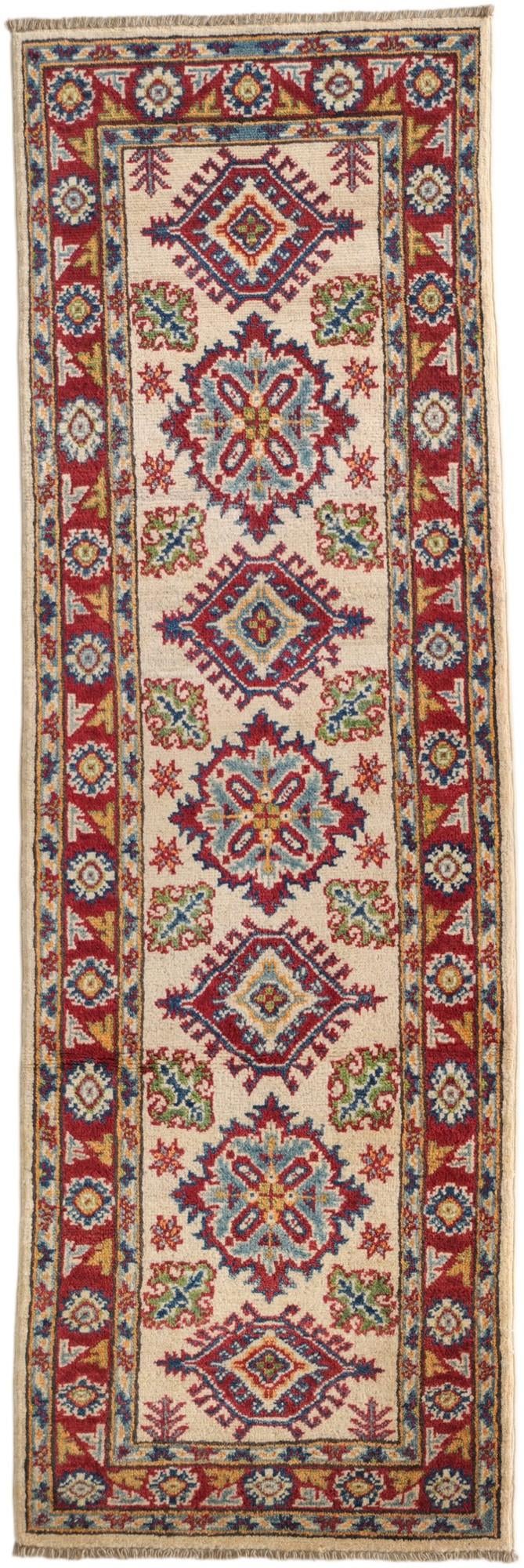 2' 1 x 6' 3 Hand Knotted Kazak Runner Rug