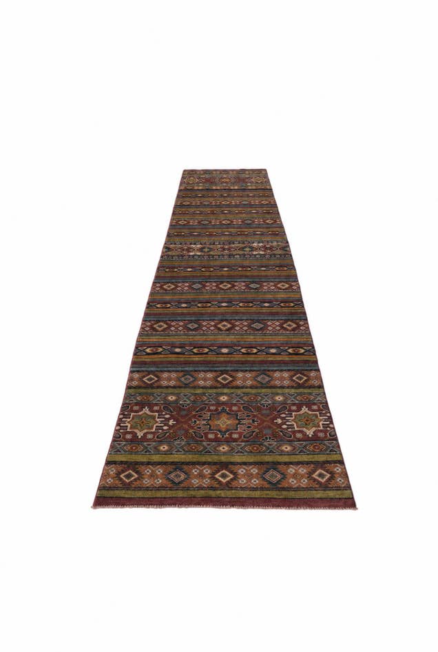 Detail image of 3' 1 x 16' 2 Hand Knotted Kazak Runner Rug