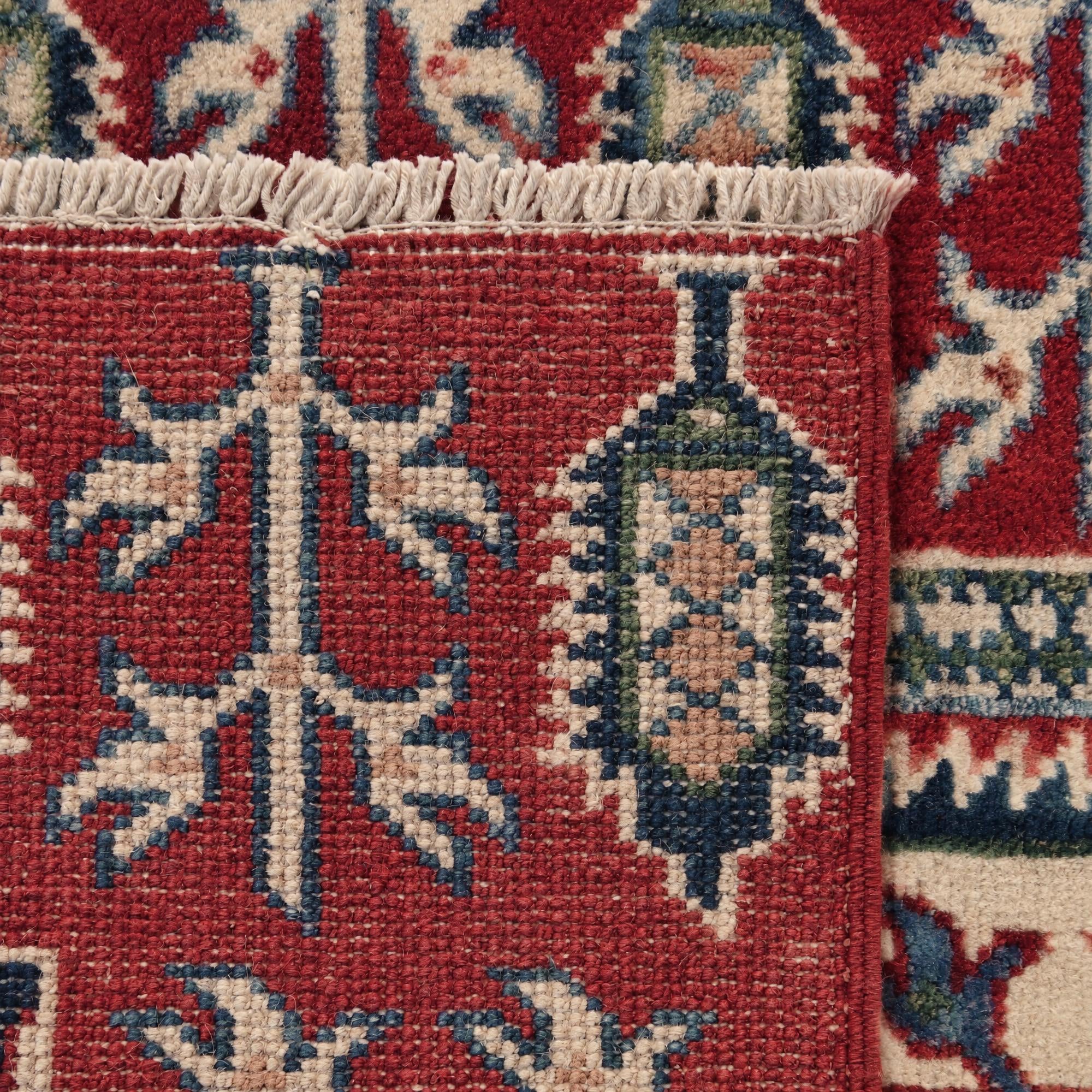 60cm x 190cm anudado a mano Kazak Alfombra Pasillera