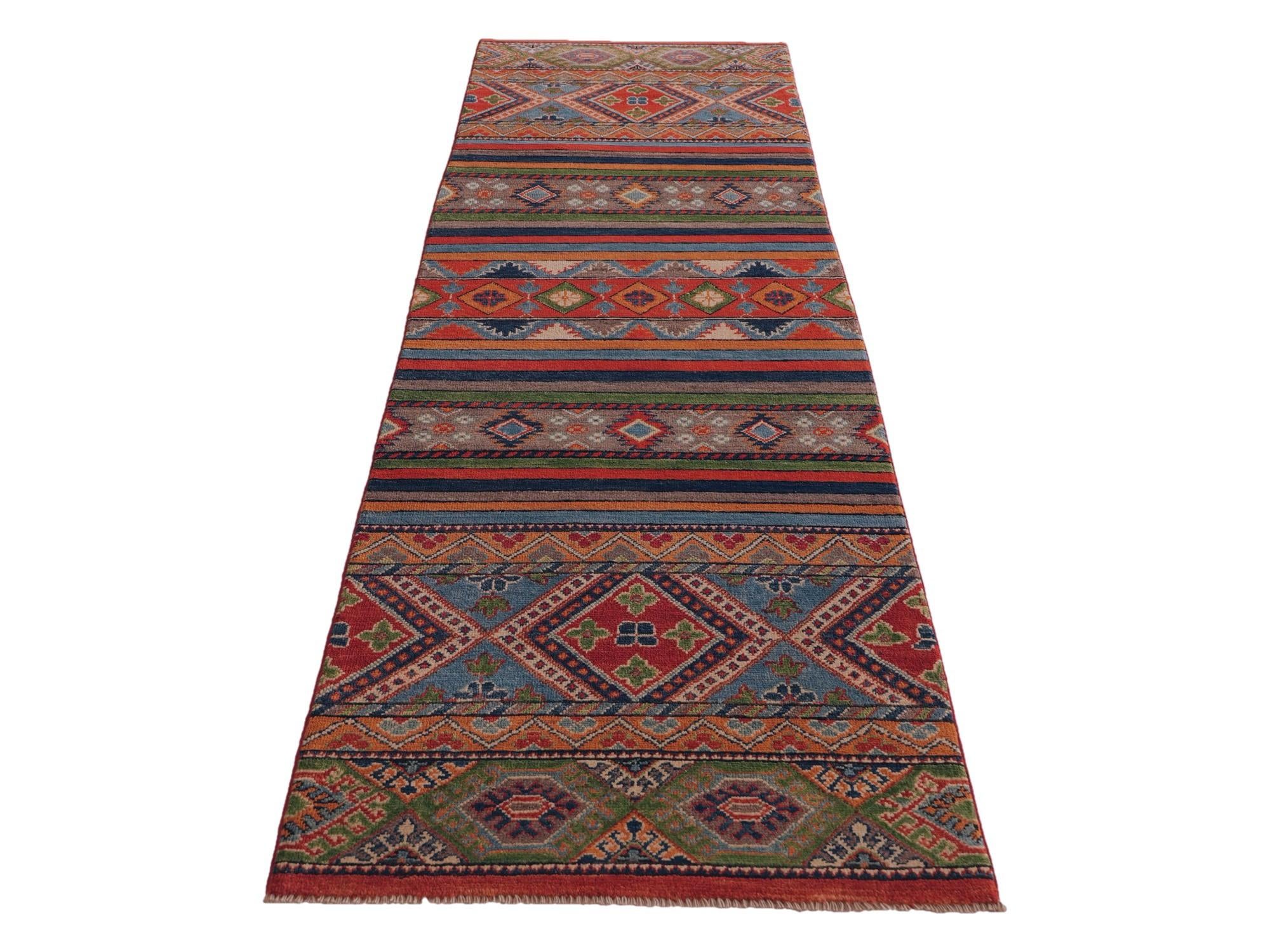 2' 9 x 9' 8 Hand Knotted Kazak Runner Rug