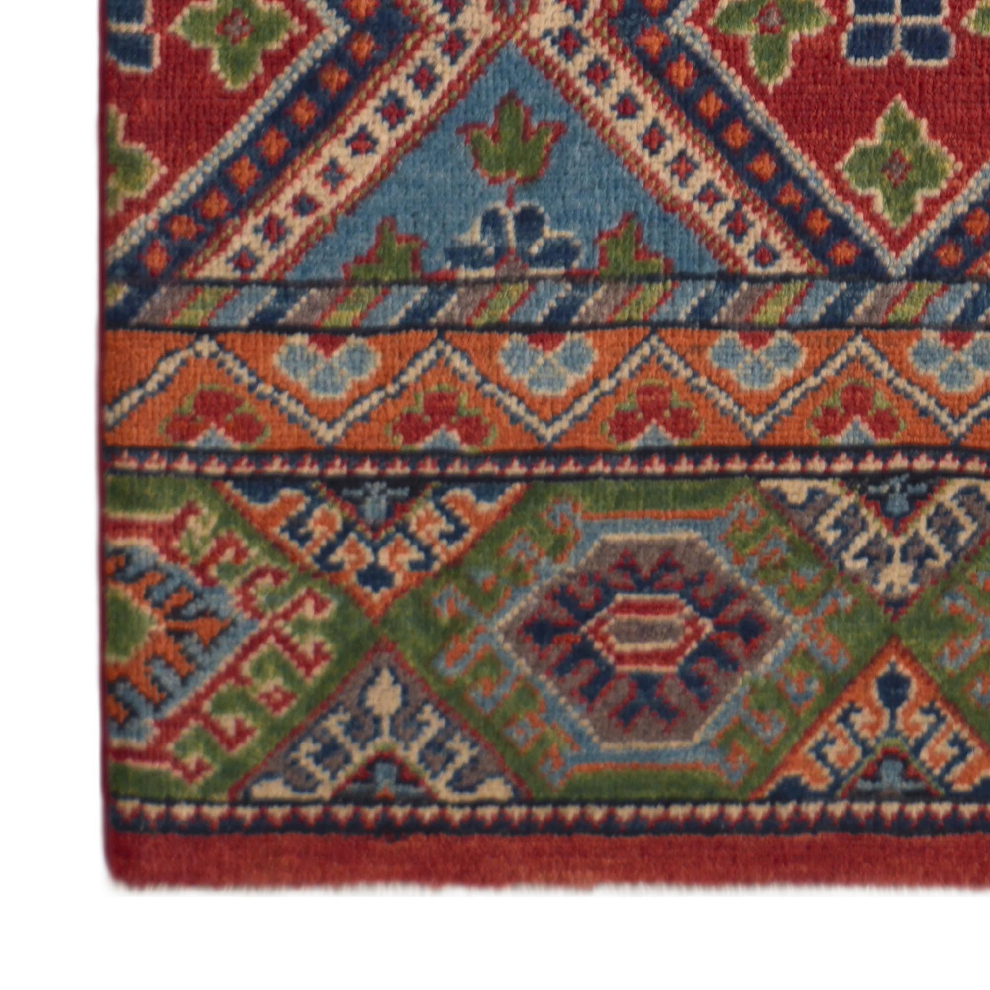 2' 9 x 9' 8 Hand Knotted Kazak Runner Rug
