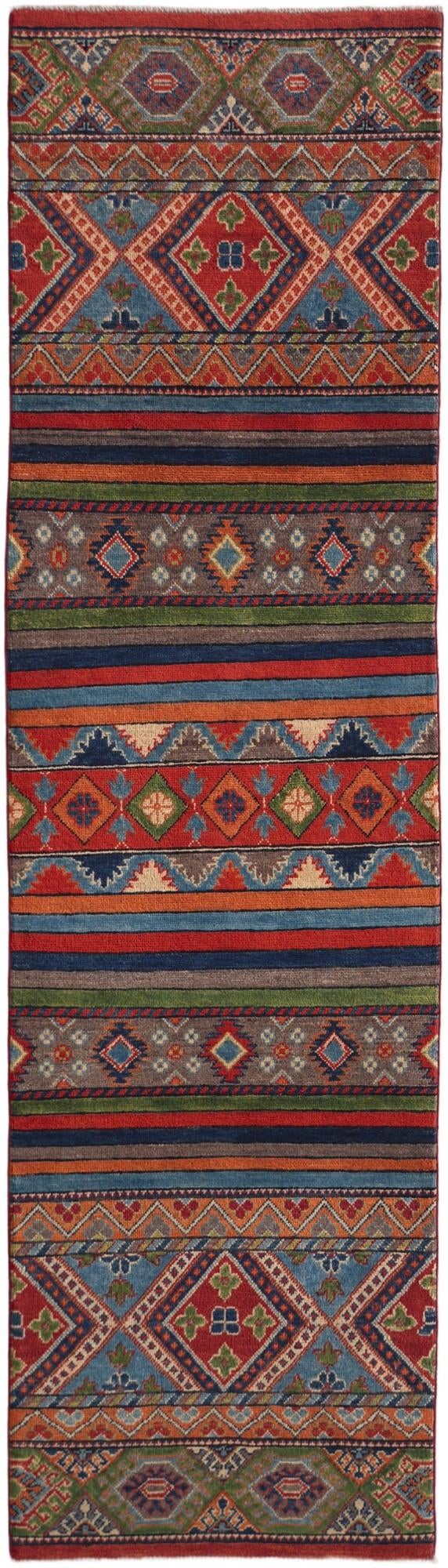 2' 9 x 9' 8 Hand Knotted Kazak Runner Rug