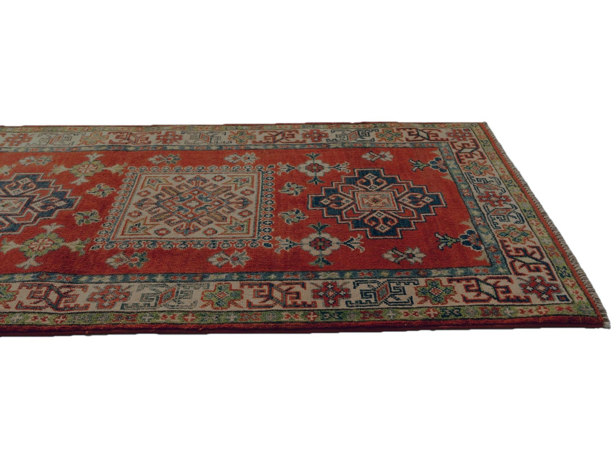 2' 11 x 10' Hand Knotted Kazak Runner Rug