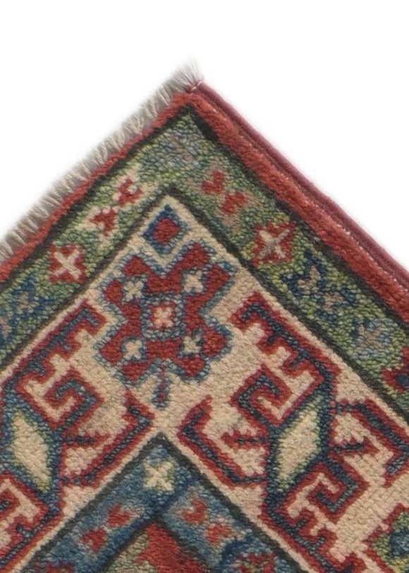 2' 11 x 10' Hand Knotted Kazak Runner Rug