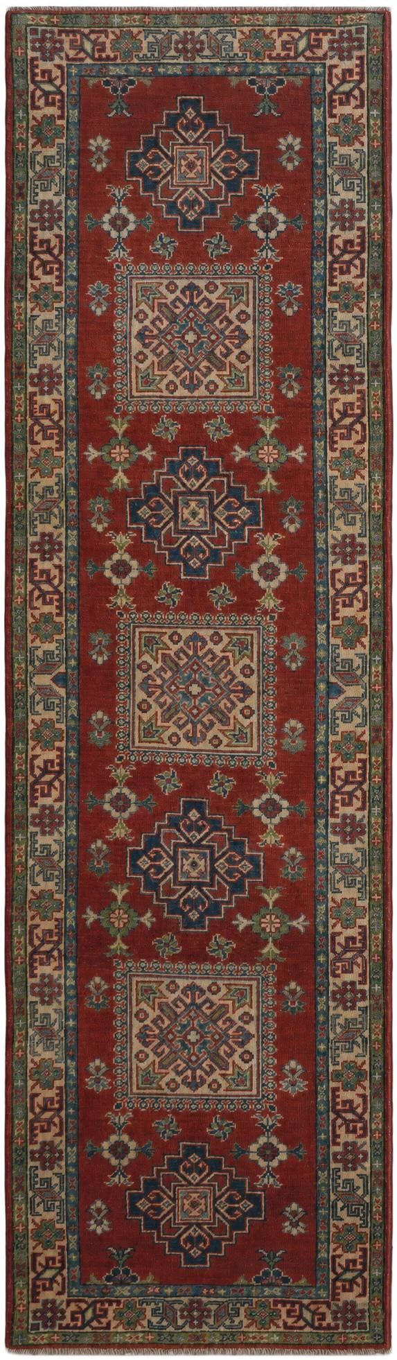 2' 11 x 10' Hand Knotted Kazak Runner Rug