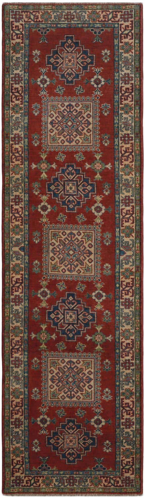 2' 11 x 10' Hand Knotted Kazak Runner Rug