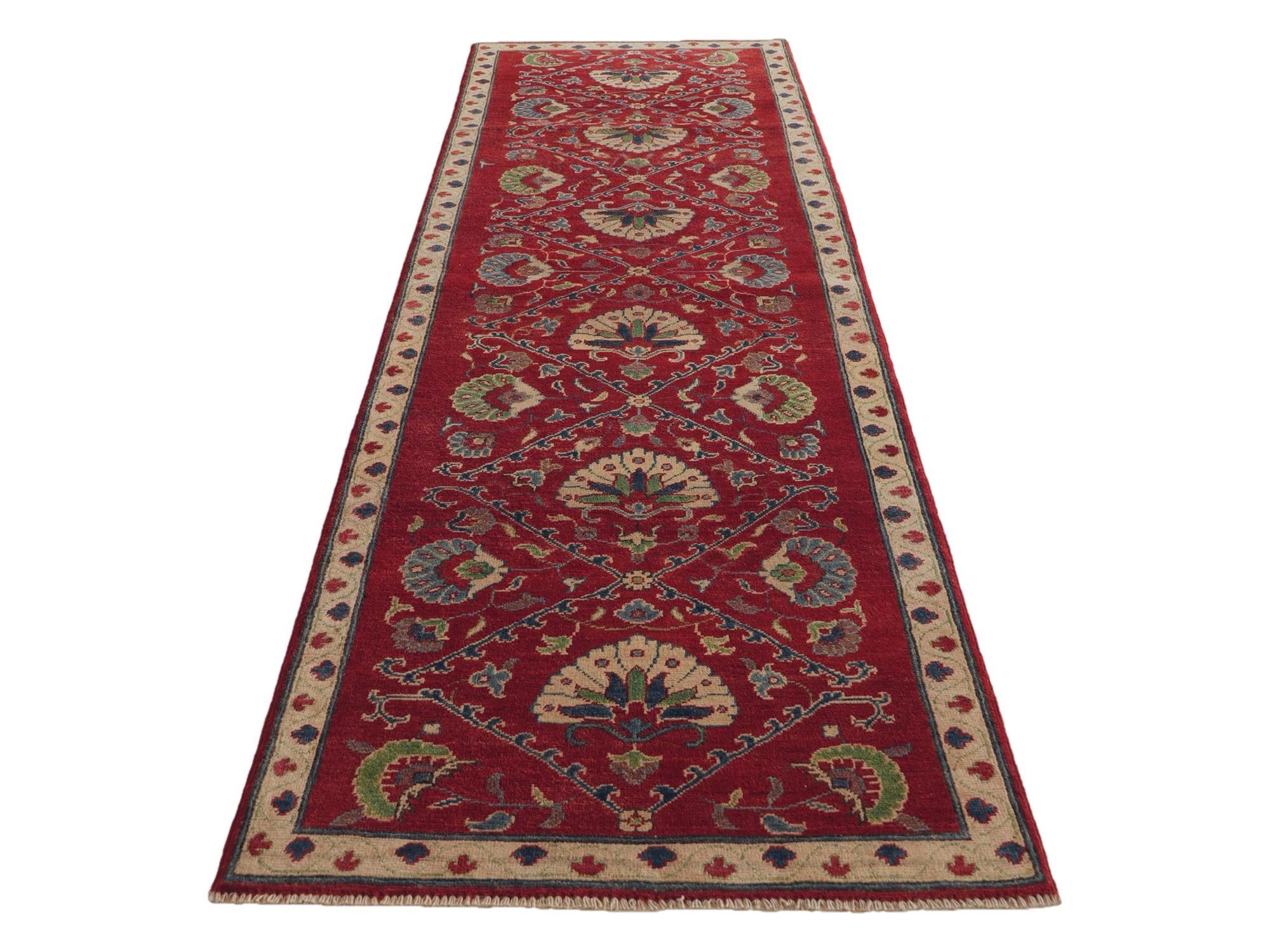 90cm x 310cm anudado a mano Kazak Alfombra Pasillera