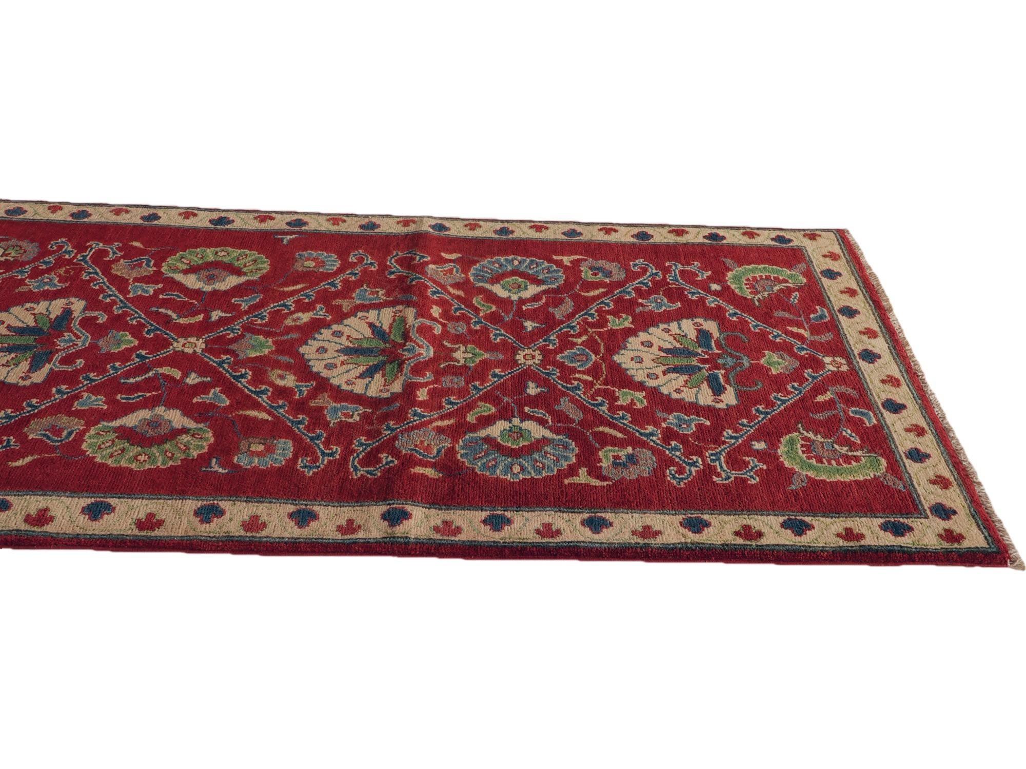 90cm x 310cm anudado a mano Kazak Alfombra Pasillera