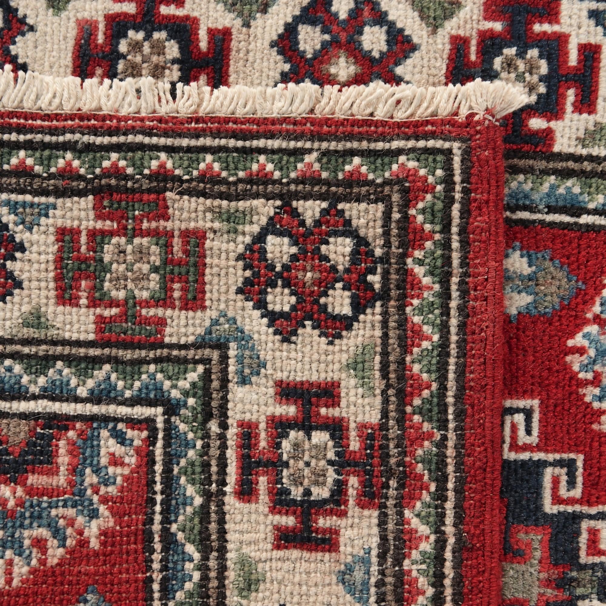 60cm x 185cm Hand Knotted Kazak Runner Rug