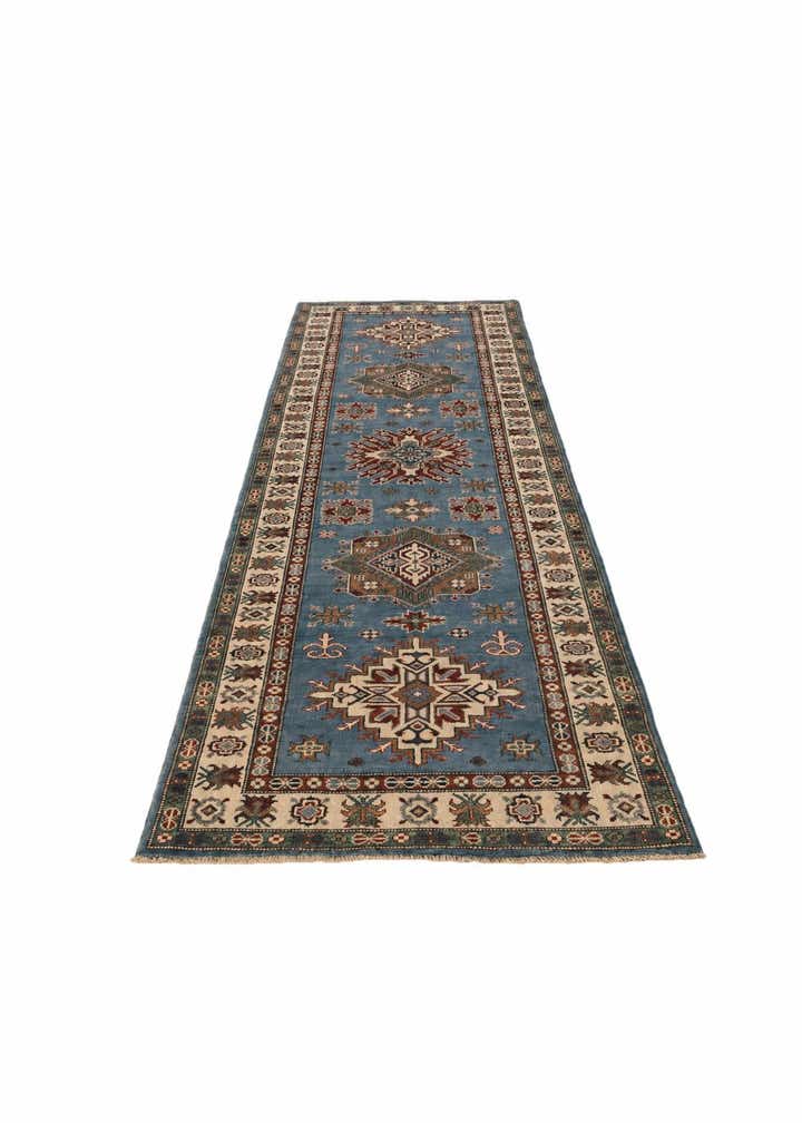3' 2 x 11' 10 Hand Knotted Kazak Runner Rug