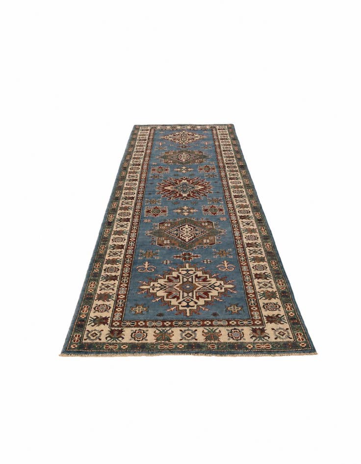 Detail image of 3' 2 x 11' 10 Hand Knotted Kazak Runner Rug
