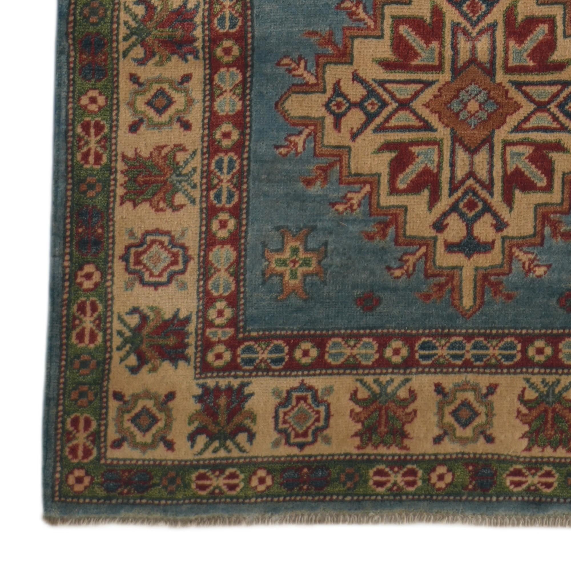 3' 2 x 11' 10 Hand Knotted Kazak Runner Rug