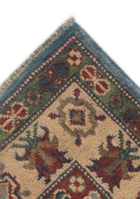 Detail image of 3' 2 x 11' 10 Hand Knotted Kazak Runner Rug