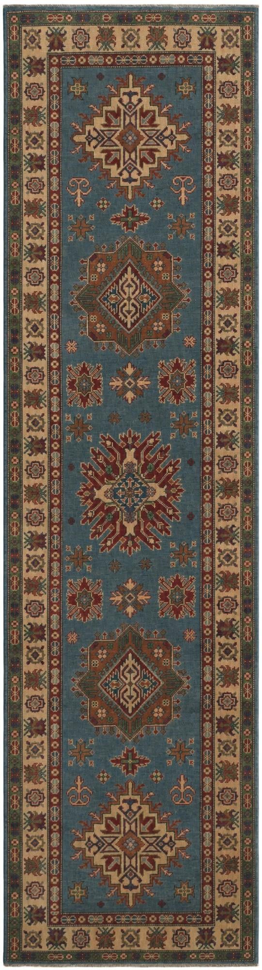 3' 2 x 11' 10 Hand Knotted Kazak Runner Rug