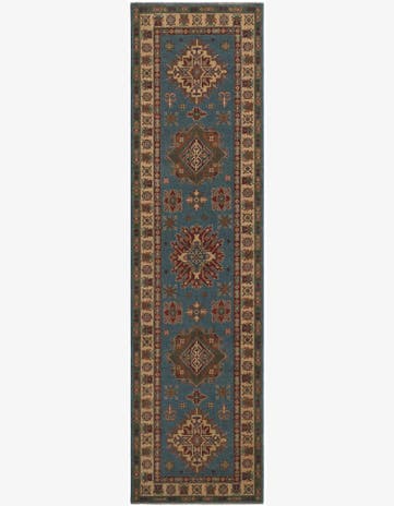 3' 2 x 11' 10 Hand Knotted Kazak Runner Rug