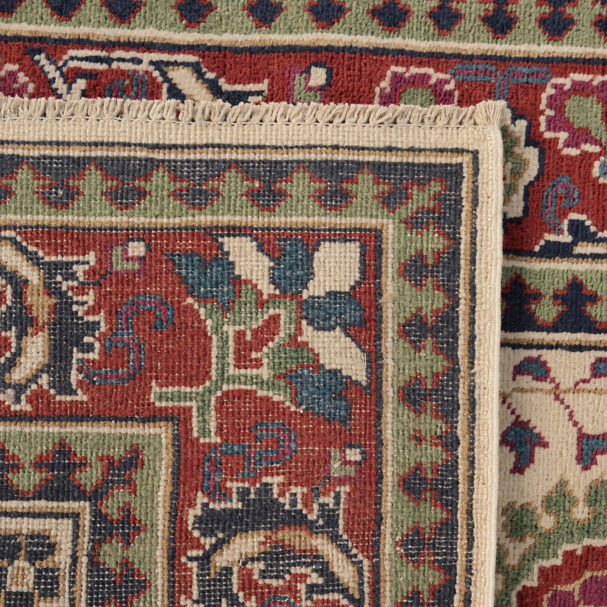 90cm x 295cm anudado a mano Kazak Alfombra Pasillera