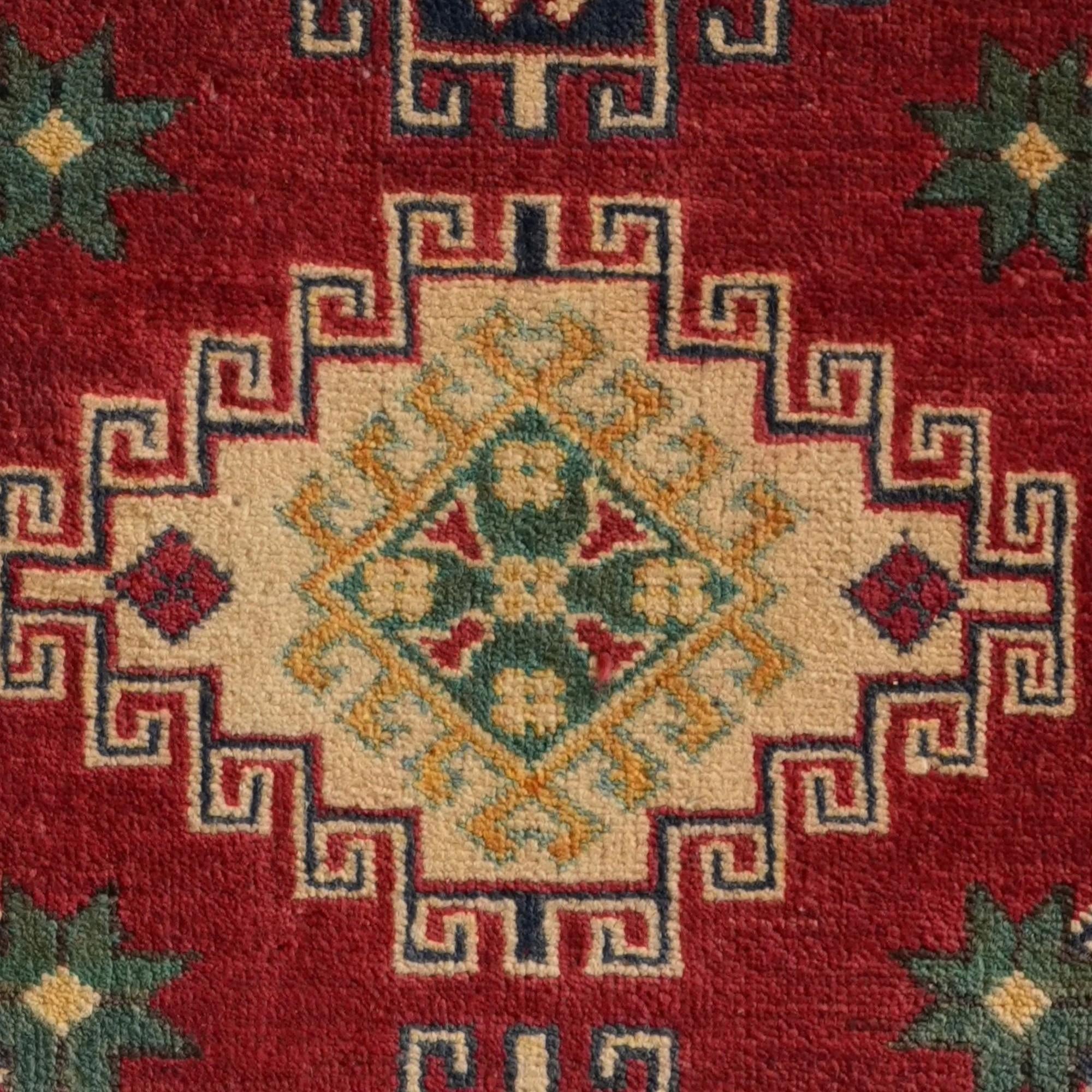 85cm x 245cm anudado a mano Kazak Alfombra Pasillera