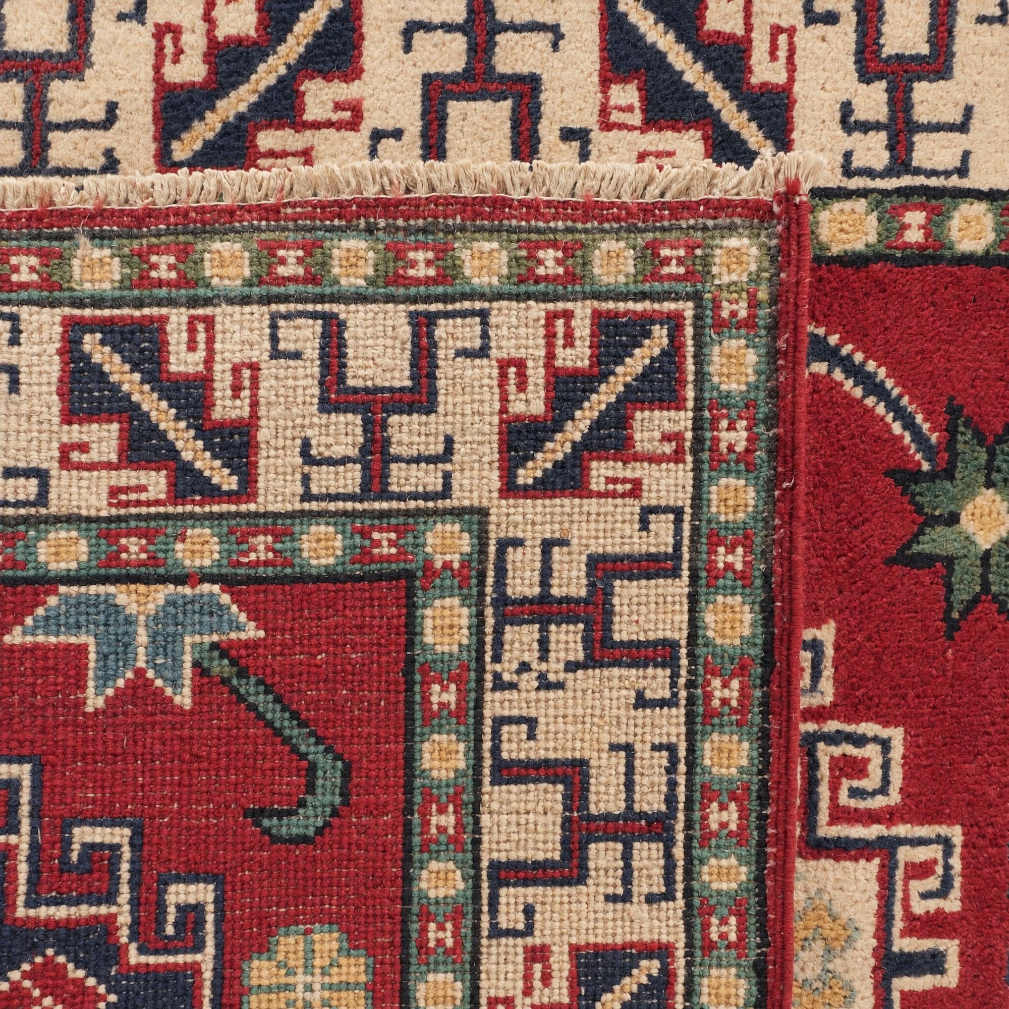 85cm x 245cm Hand Knotted Kazak Runner Rug