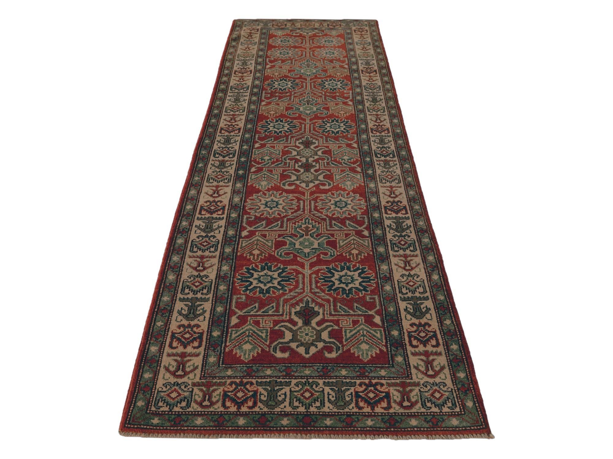 2' 9 x 9' 11 Hand Knotted Kazak Runner Rug