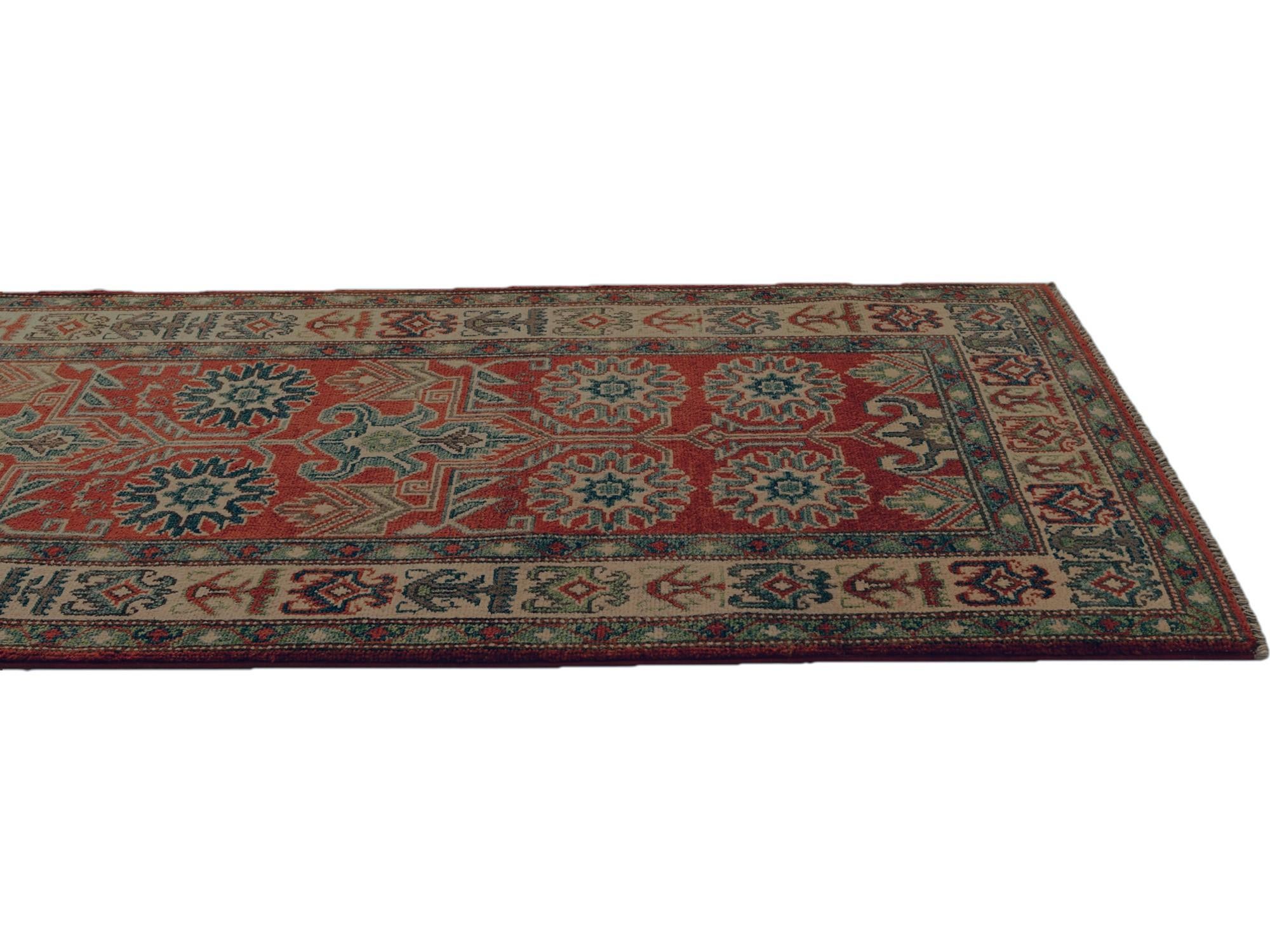 2' 9 x 9' 11 Hand Knotted Kazak Runner Rug