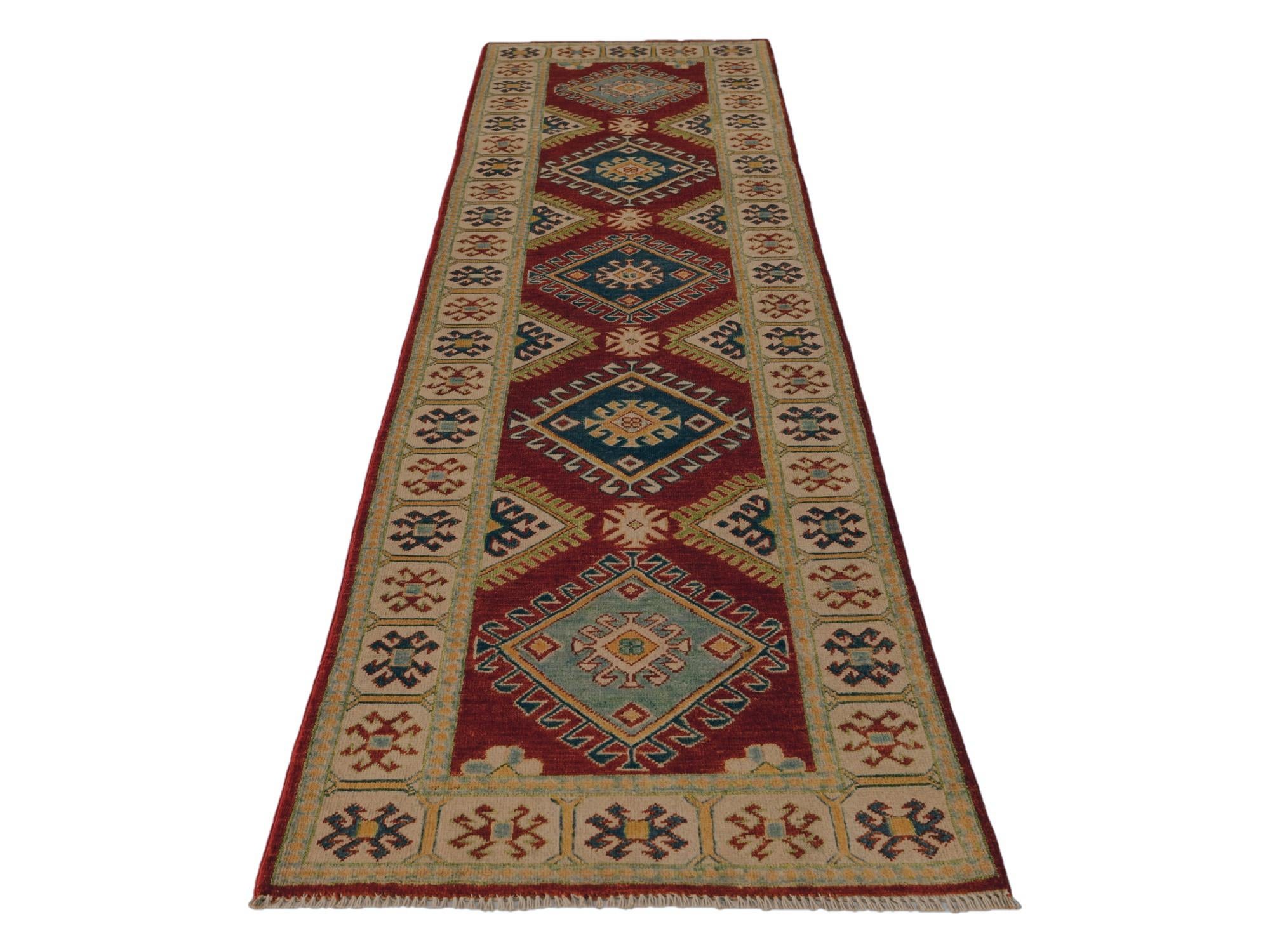 2' 7 x 9' 8 Hand Knotted Kazak Runner Rug