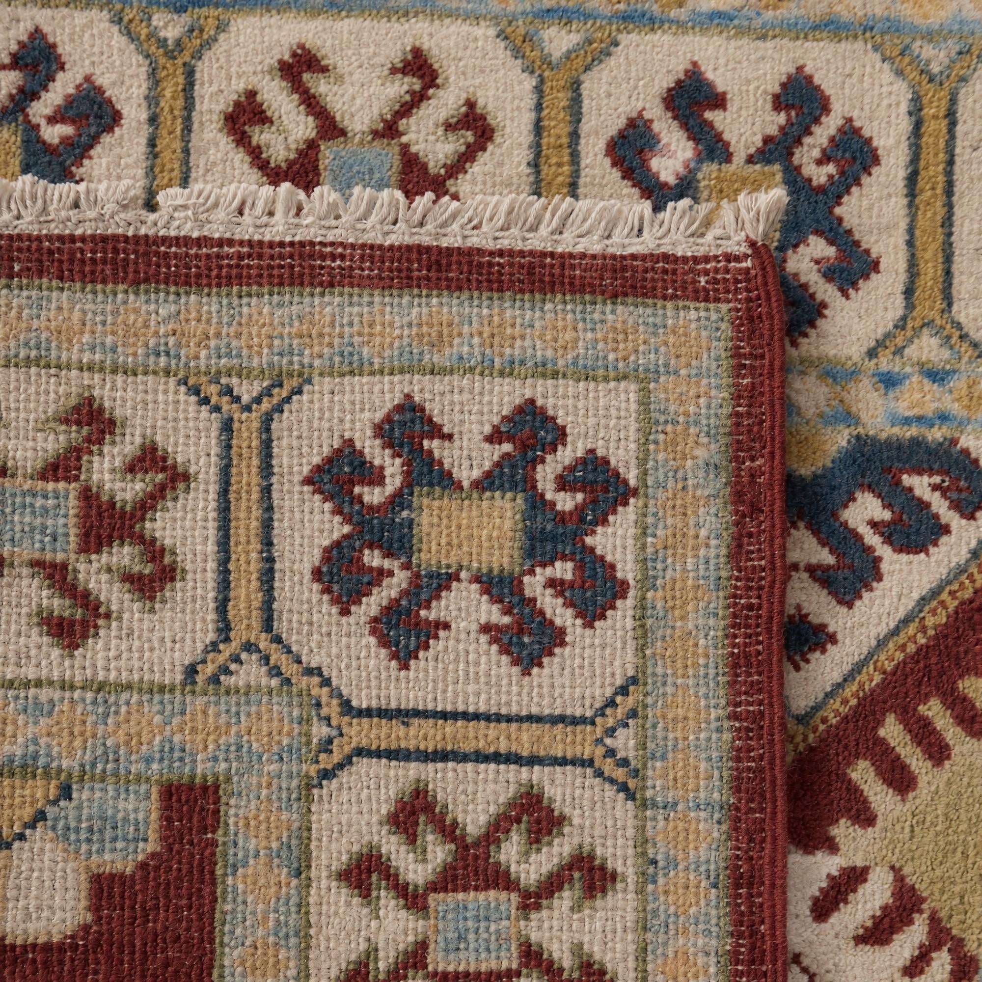 80cm x 295cm anudado a mano Kazak Alfombra Pasillera