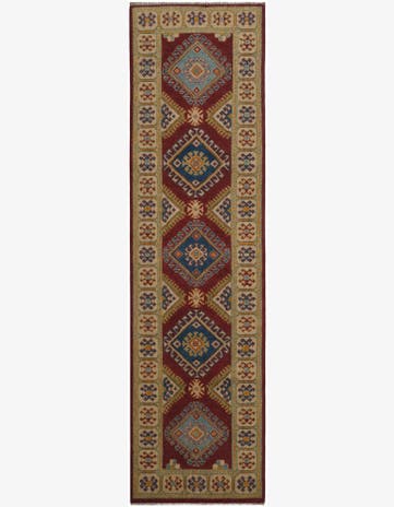 2' 7 x 9' 8 Hand Knotted Kazak Runner Rug
