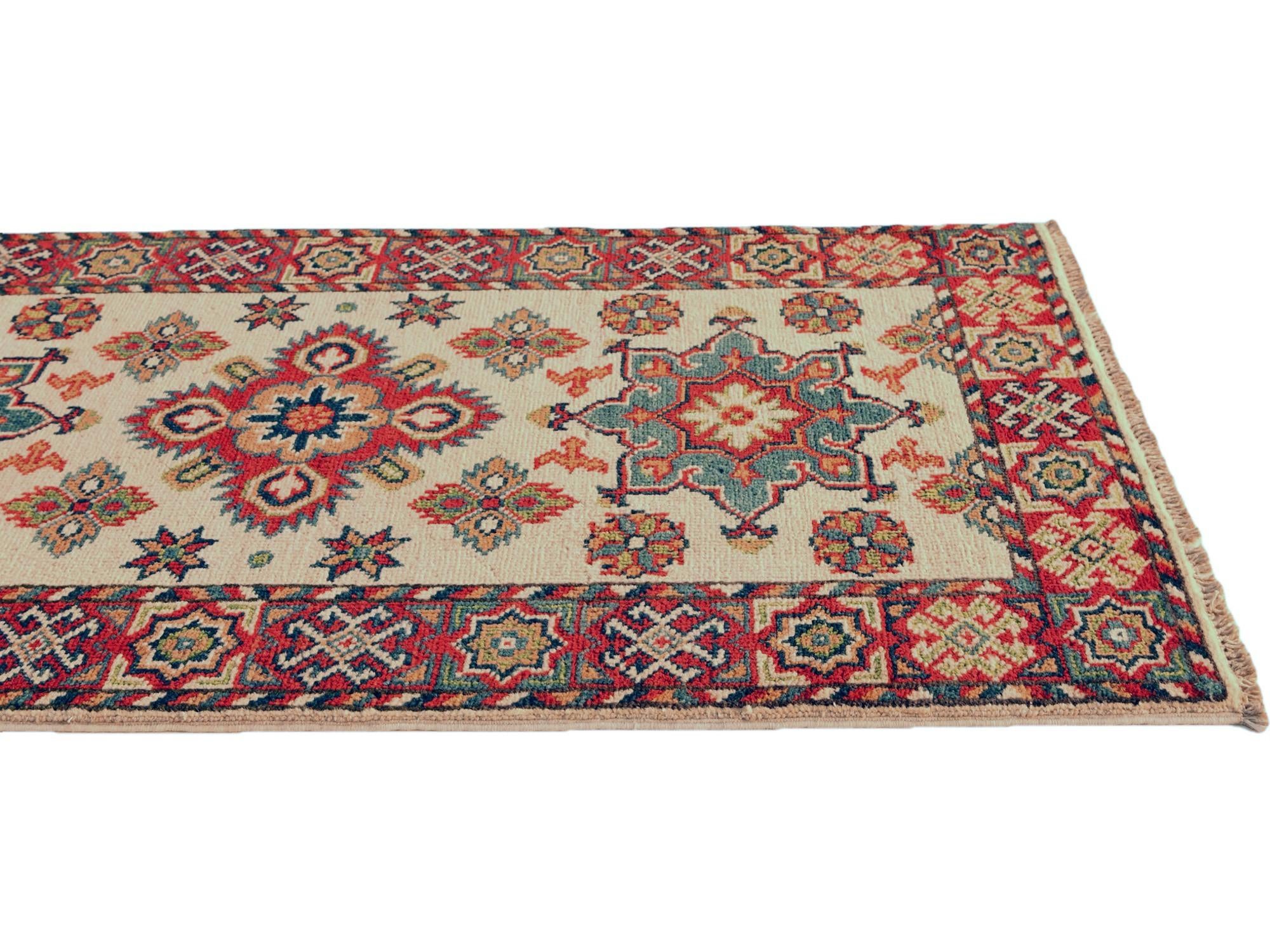 65cm x 190cm Hand Knotted Kazak Runner Rug