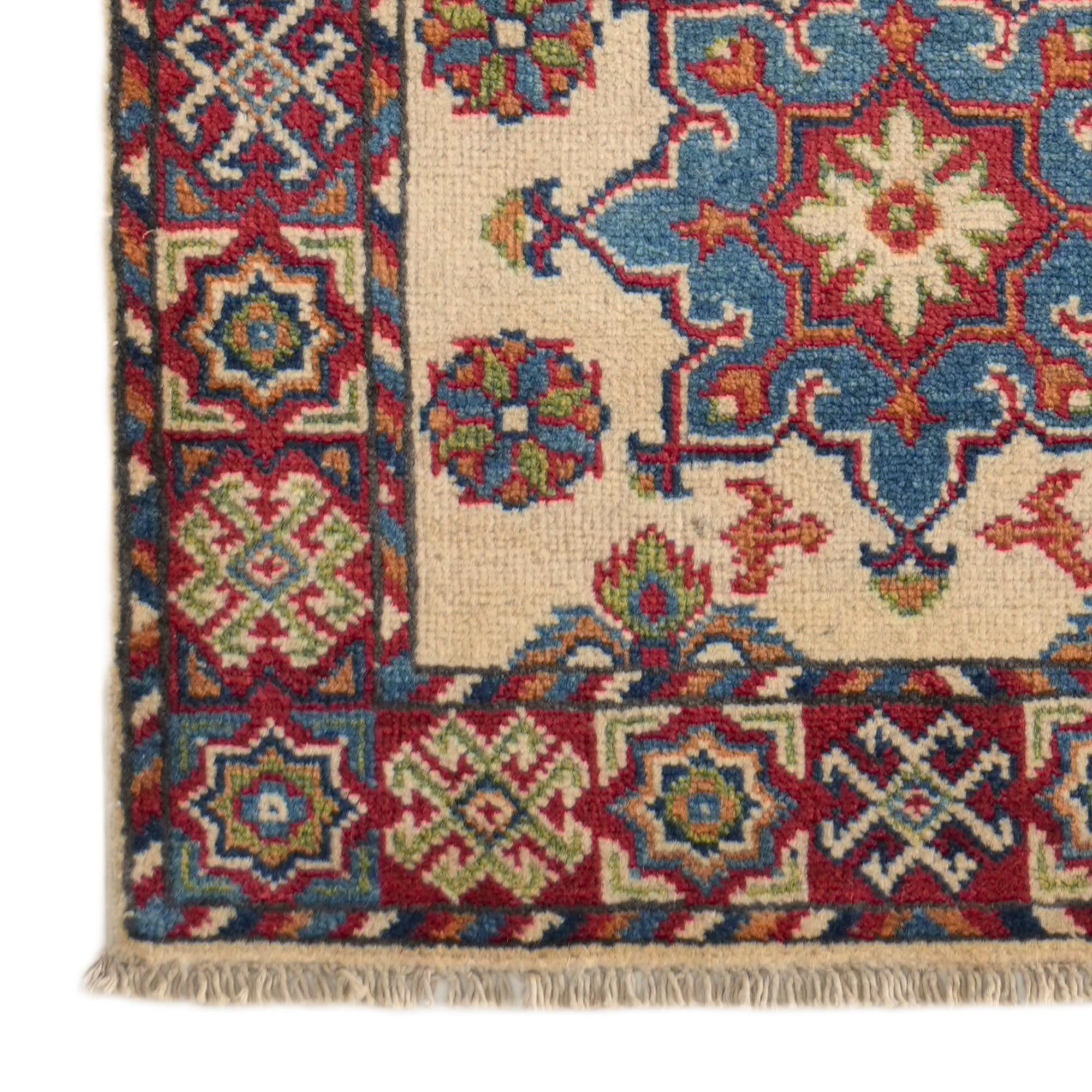 65cm x 190cm Hand Knotted Kazak Runner Rug