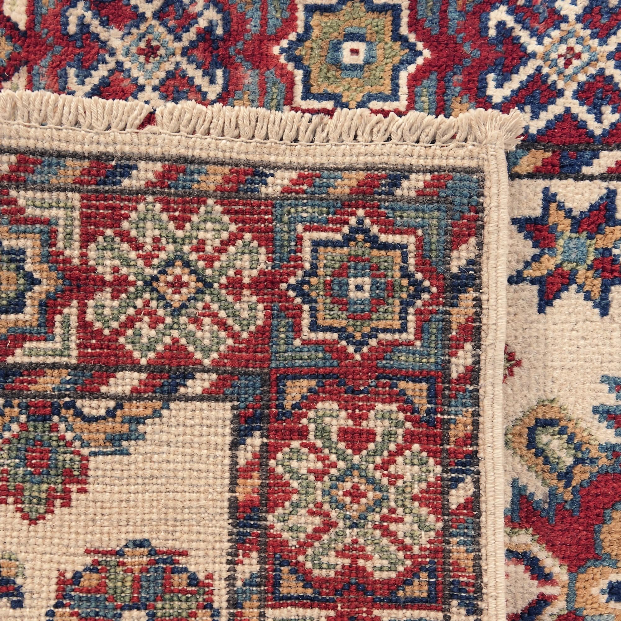 65cm x 190cm Hand Knotted Kazak Runner Rug