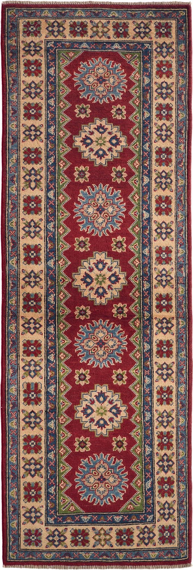 80cm x 235cm anudado a mano Kazak Alfombra Pasillera