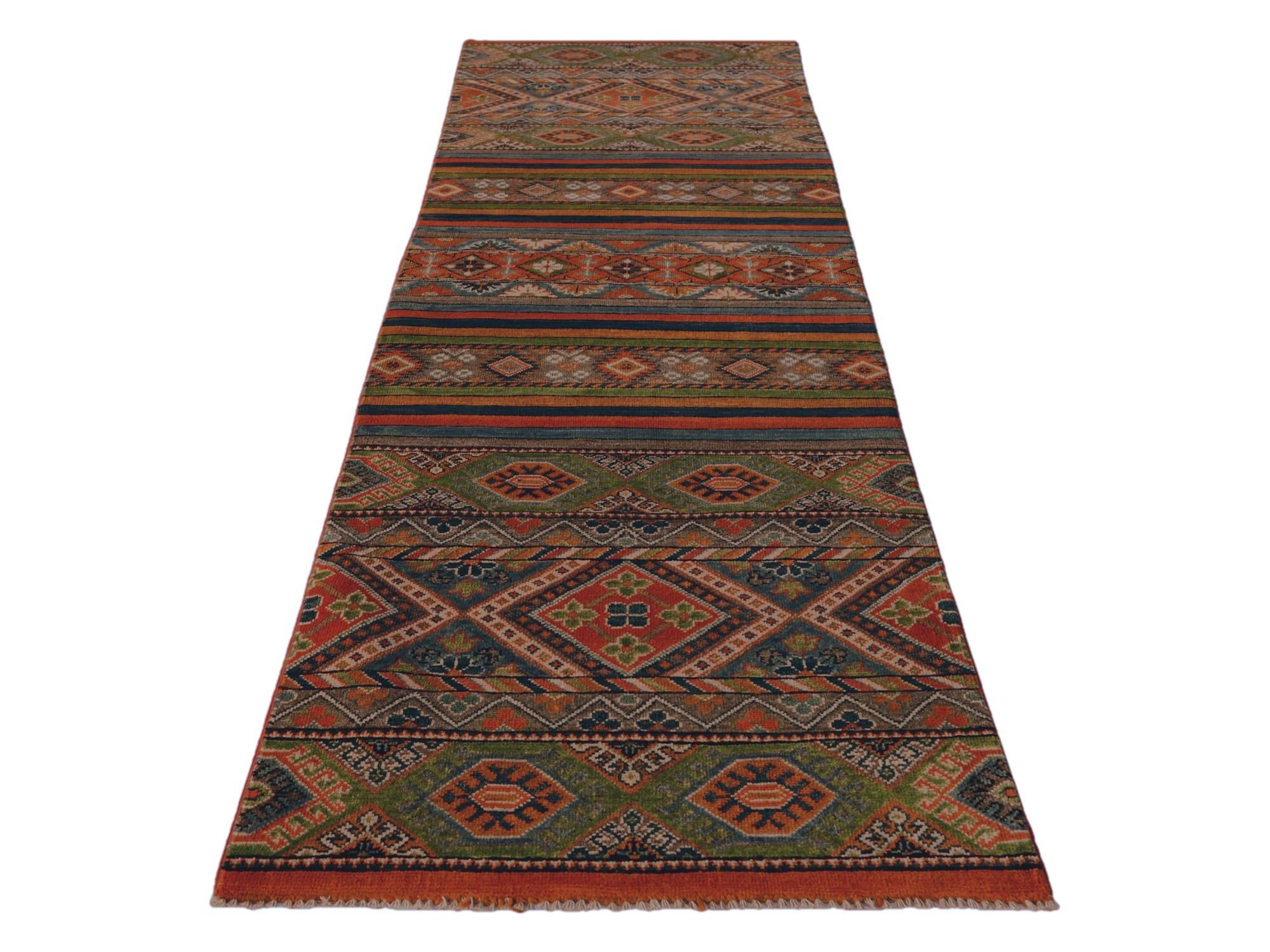 2' 8 x 9' 11 Hand Knotted Kazak Runner Rug
