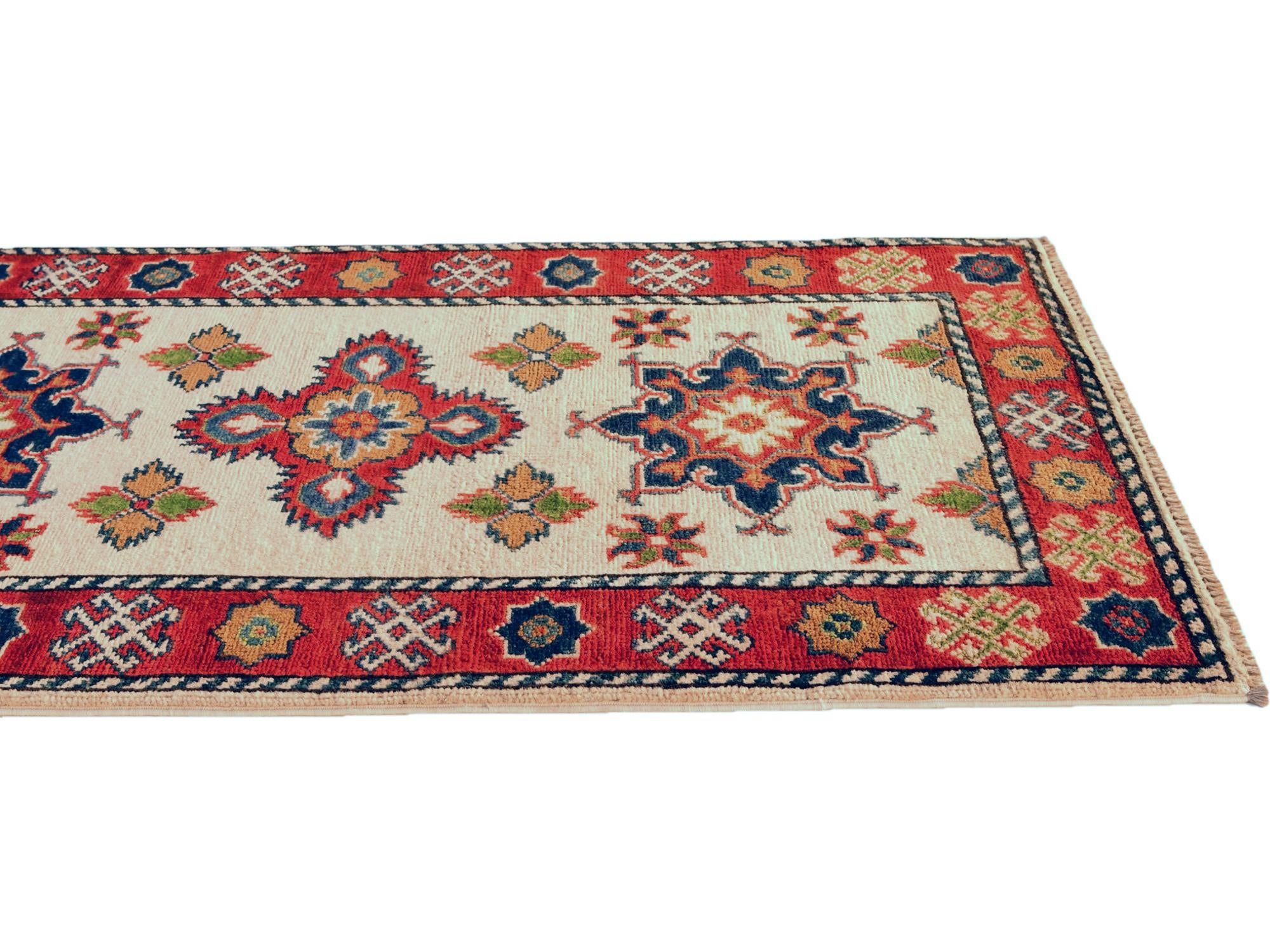 65cm x 180cm anudado a mano Kazak Alfombra Pasillera