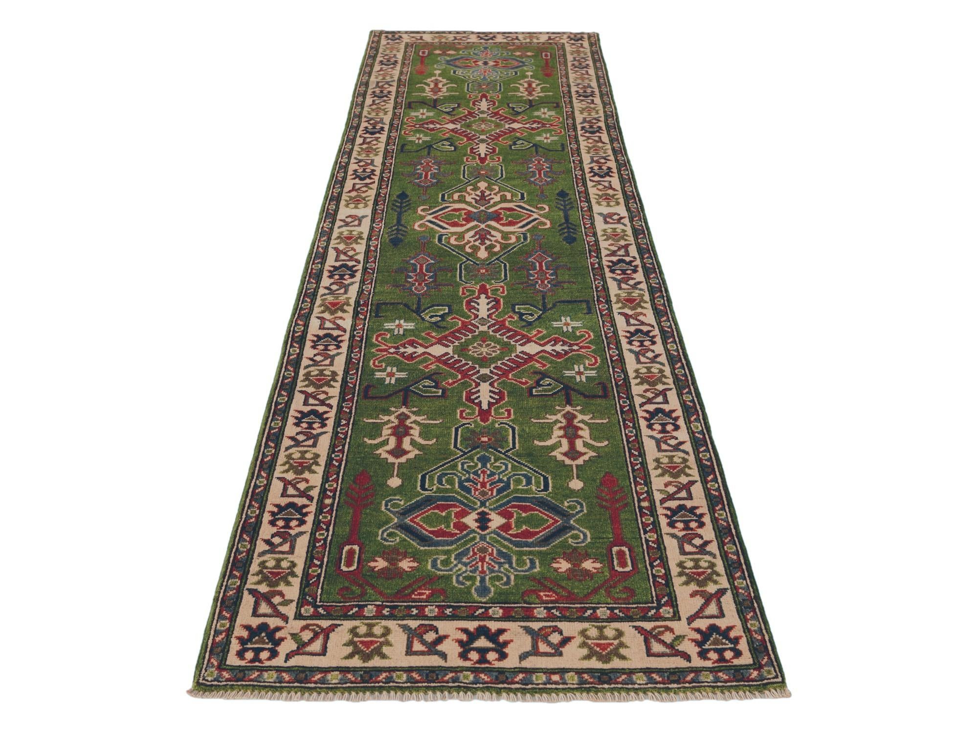 2' 8 x 9' 9 Hand Knotted Kazak Runner Rug