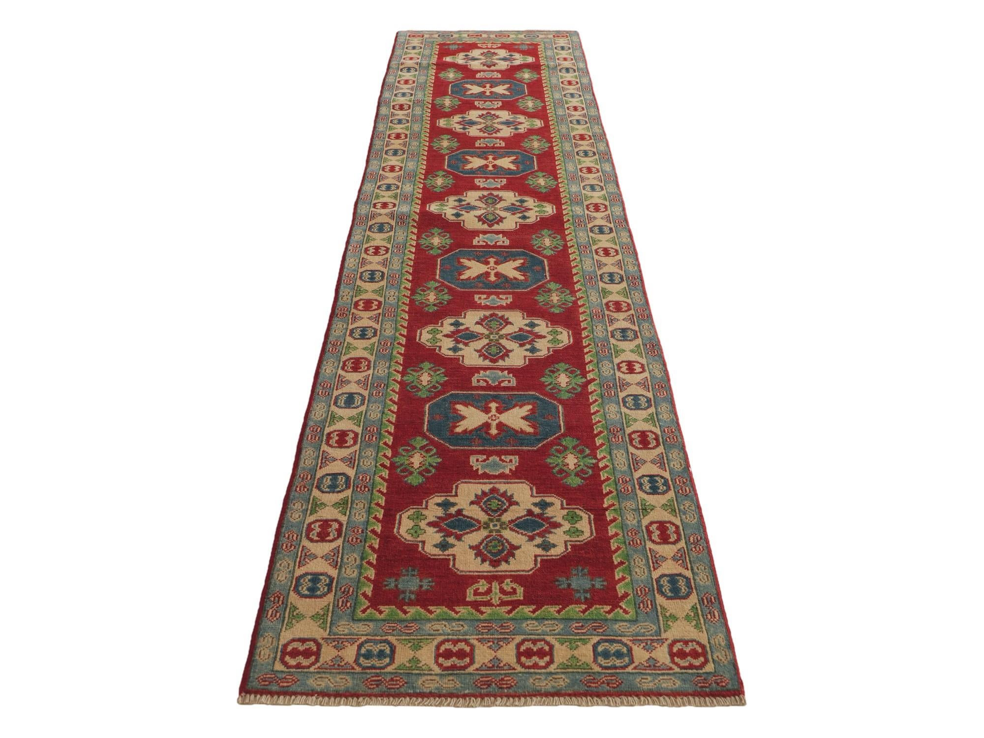 2' 9 x 12' 11 Hand Knotted Kazak Runner Rug