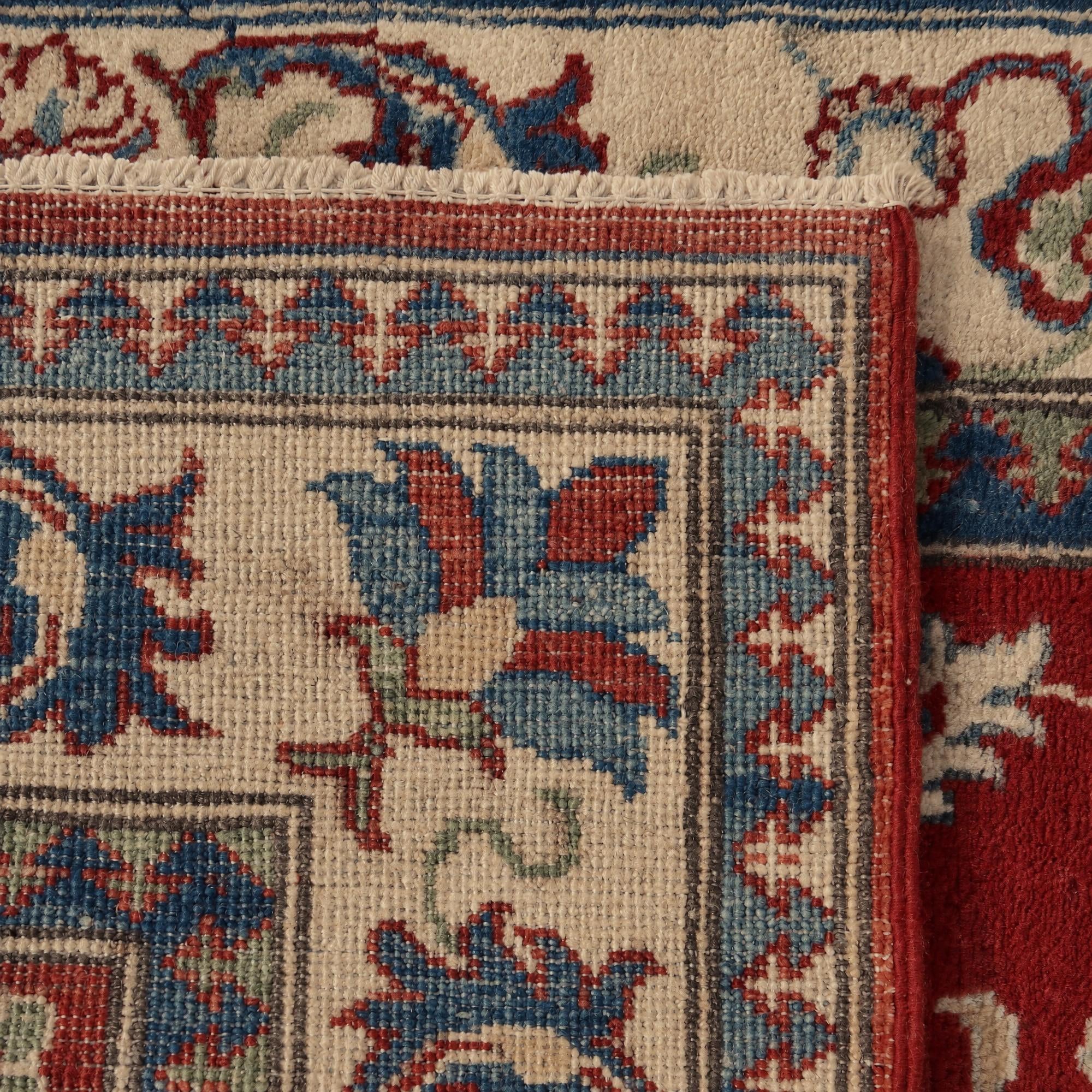 80cm x 295cm Hand Knotted Kazak Runner Rug