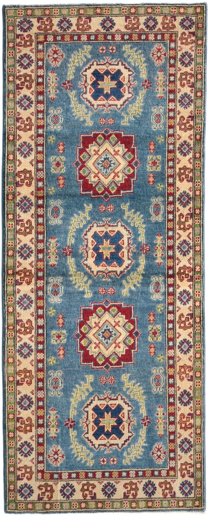 80cm x 200cm Hand Knotted Kazak Runner Rug