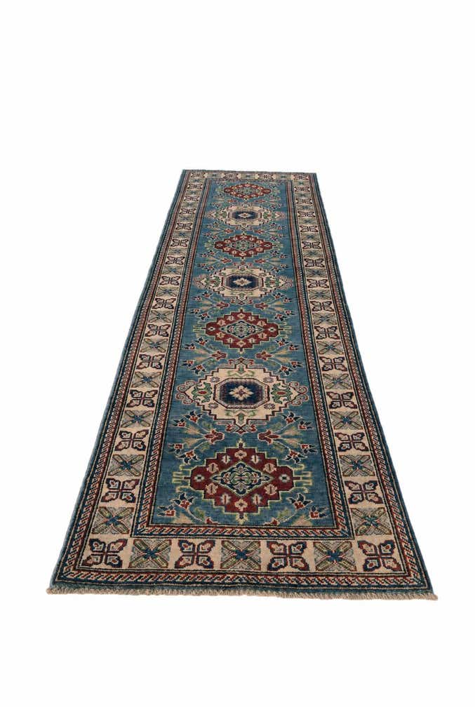 2' 7 x 10' Hand Knotted Kazak Runner Rug