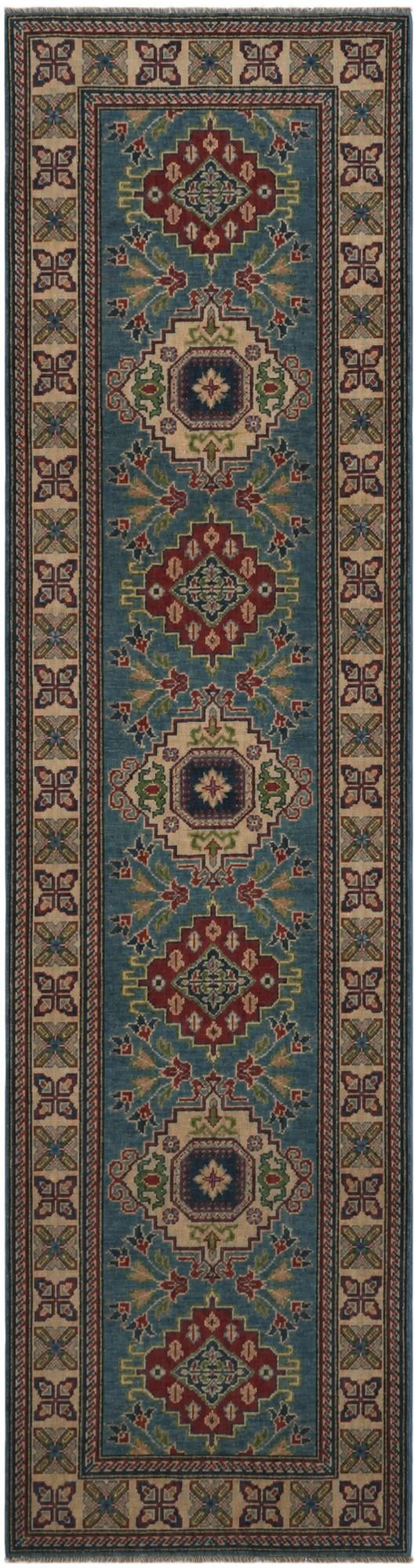 2' 7 x 10' Hand Knotted Kazak Runner Rug