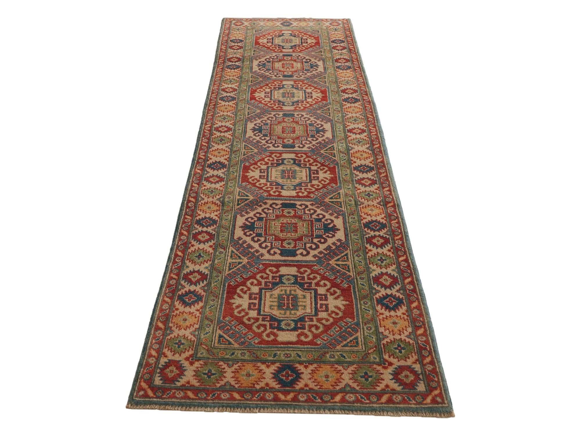 2' 7 x 9' 9 Hand Knotted Kazak Runner Rug