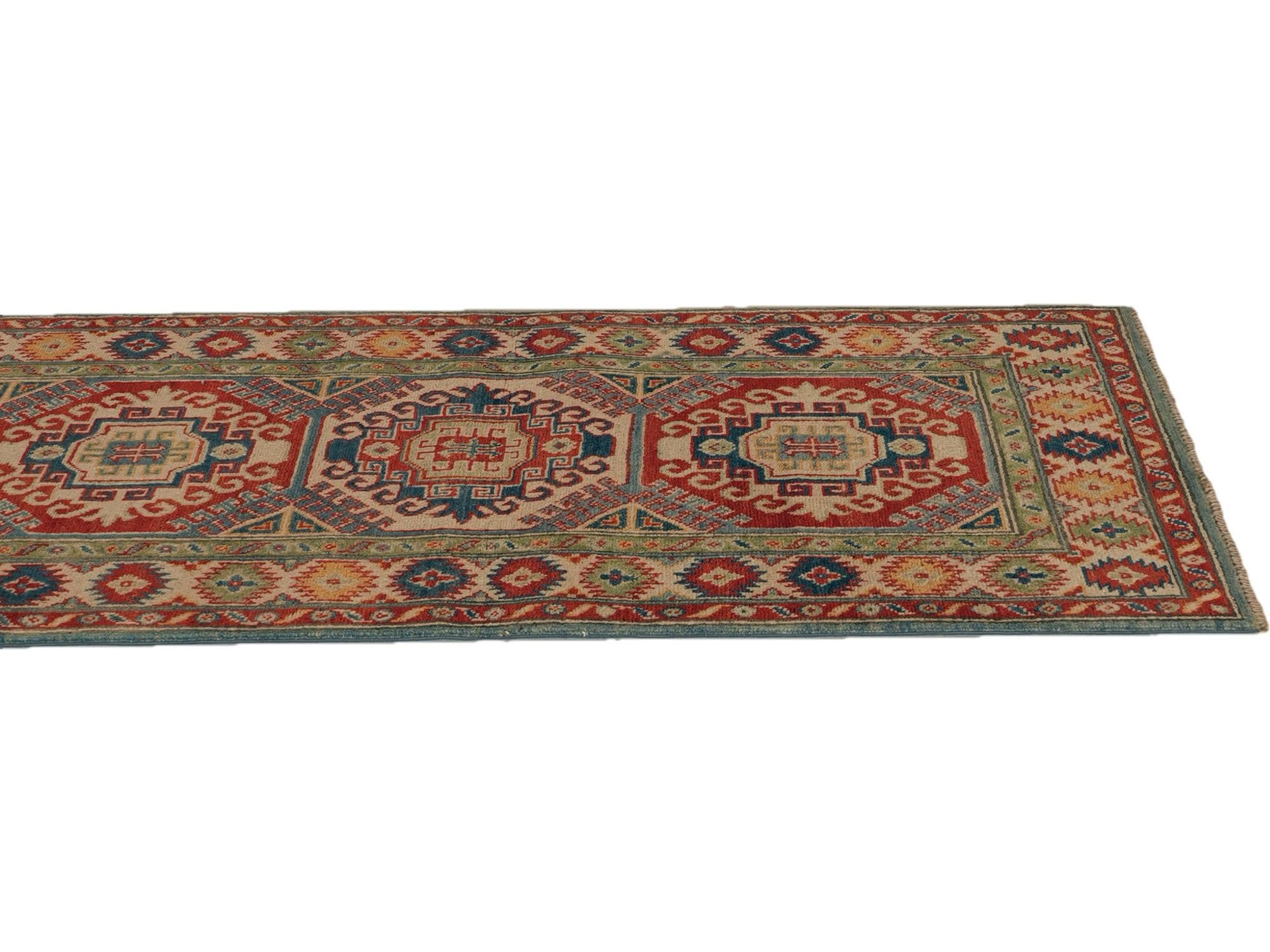 2' 7 x 9' 9 Hand Knotted Kazak Runner Rug