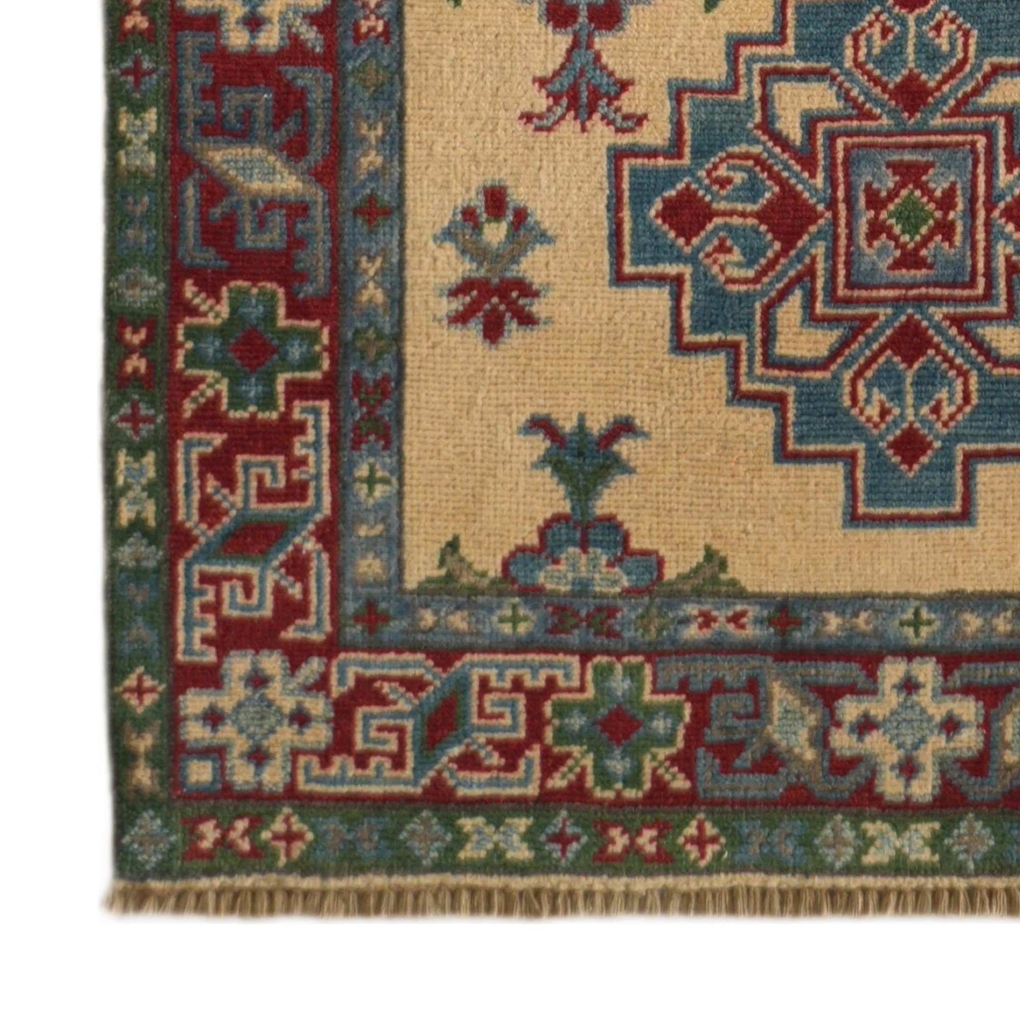 80cm x 300cm Hand Knotted Kazak Runner Rug
