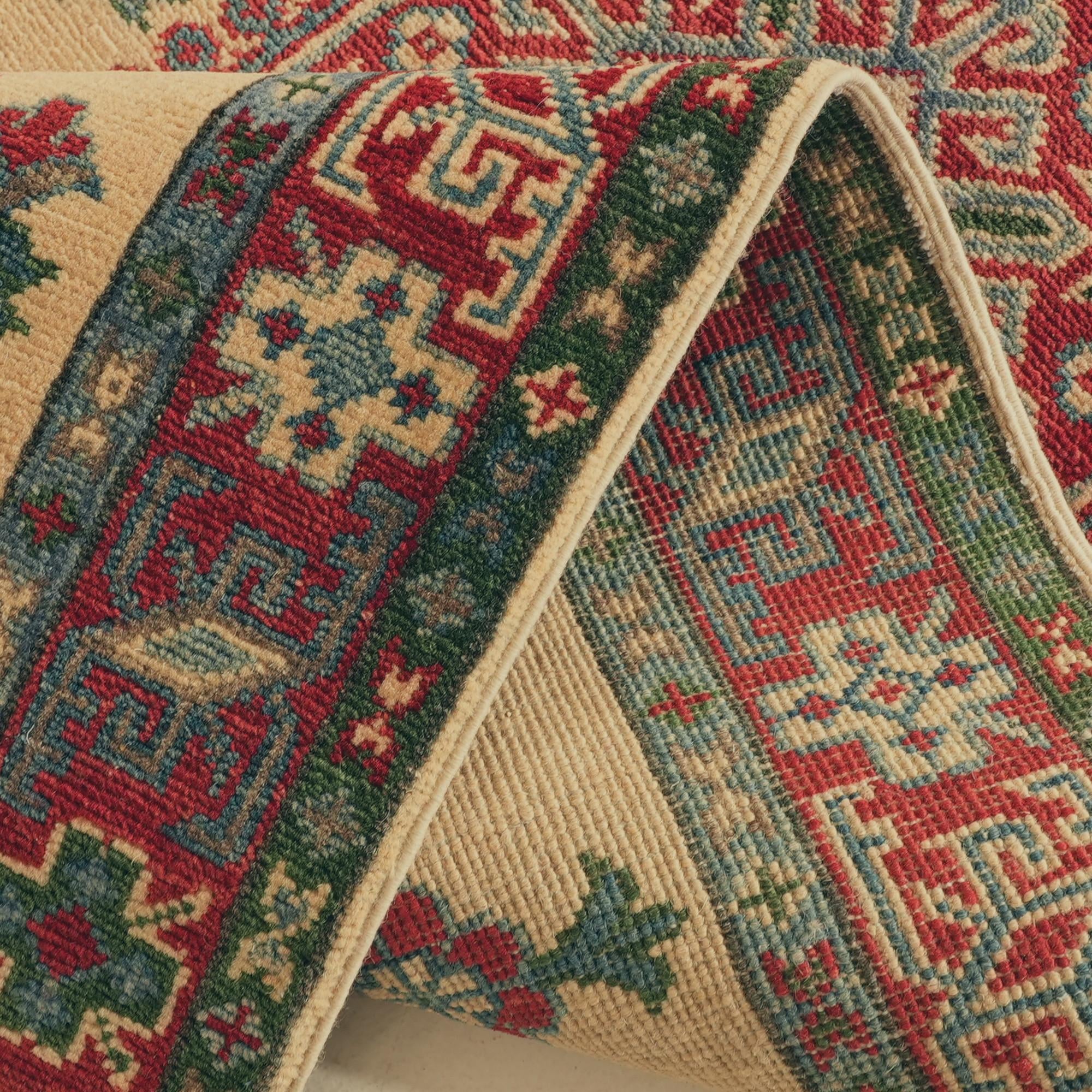 80cm x 300cm Hand Knotted Kazak Runner Rug