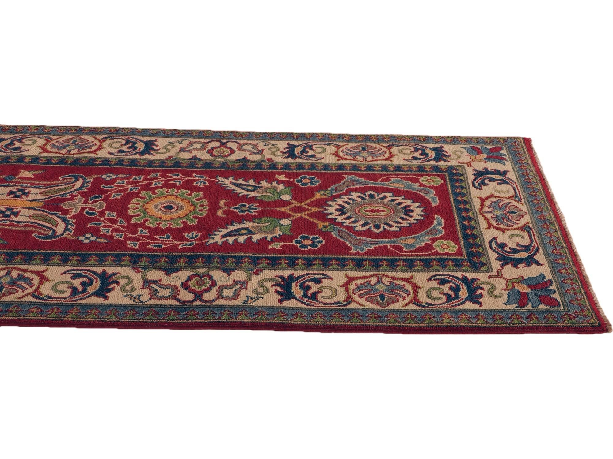 85cm x 300cm anudado a mano Kazak Alfombra Pasillera