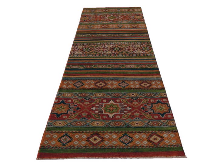 Detail image of 2' 8 x 9' 9 Hand Knotted Kazak Runner Rug