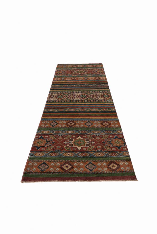 Detail image of 2' 8 x 9' 9 Hand Knotted Kazak Runner Rug