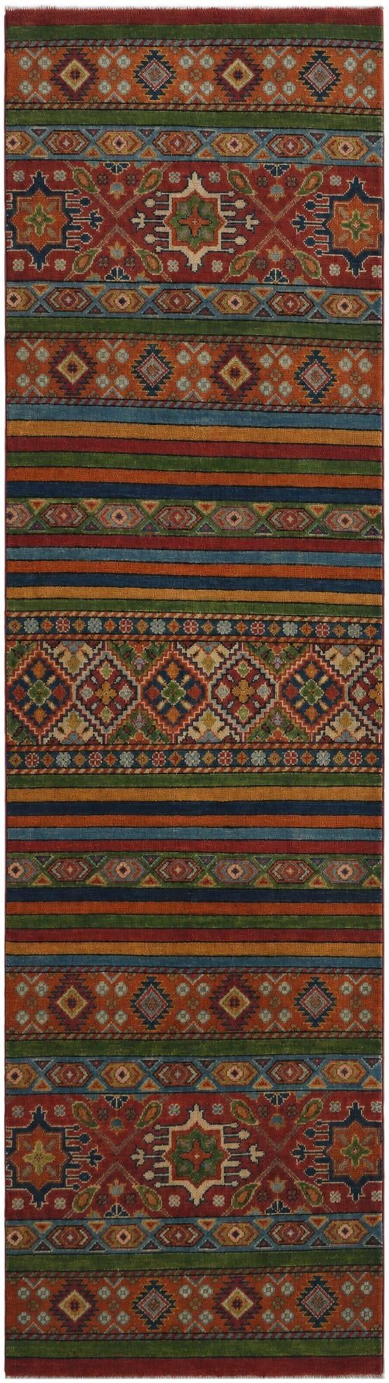 2' 8 x 9' 9 Hand Knotted Kazak Runner Rug